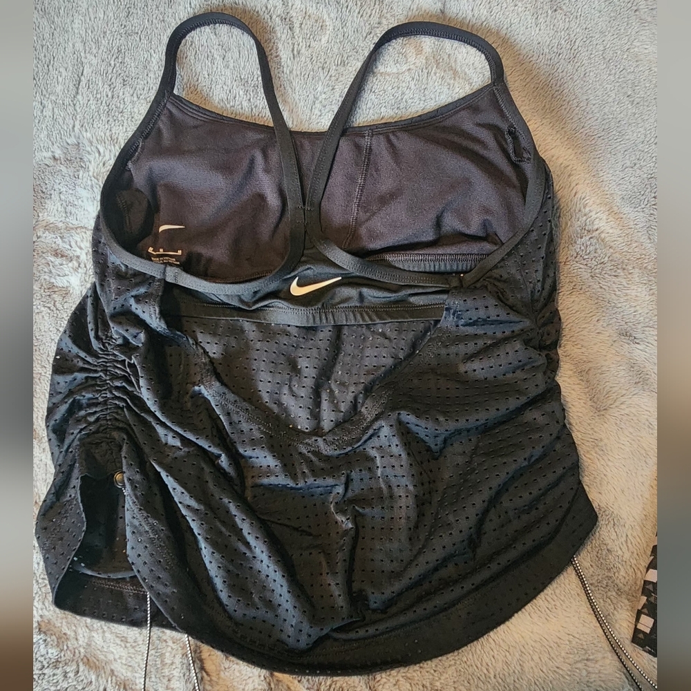Nike Black Perforated Built-In Bra Tankini